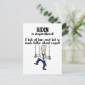 Funny anti Biden Puppet Inspiron Satire Briefkaart (Staand voorkant)
