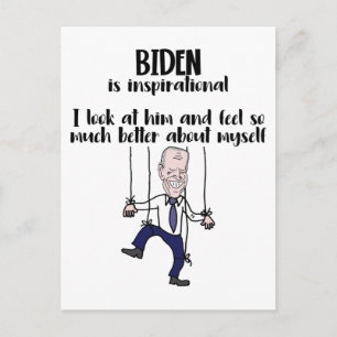 Funny anti Biden Puppet Inspiron Satire Briefkaart