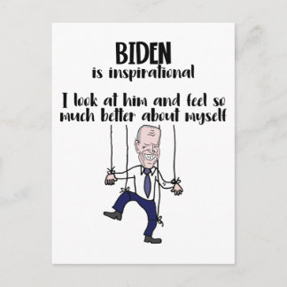 Funny anti Biden Puppet Inspiron Satire Briefkaart