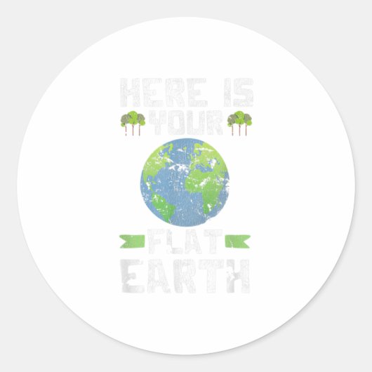Funny Anti Flat Earth TShirt Ronde Sticker (Voorkant)