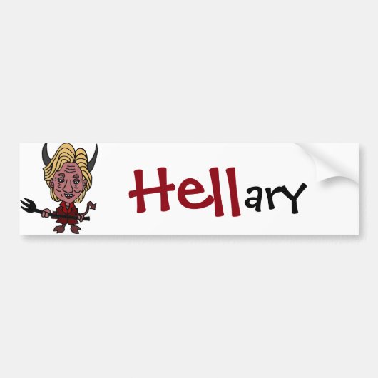 Funny Anti-Hillary Clinton politieke kunst Bumpersticker (Voorkant)