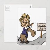 Funny Anti-Hillary Politieke Cartoon Briefkaart (Voorkant / Achterkant)