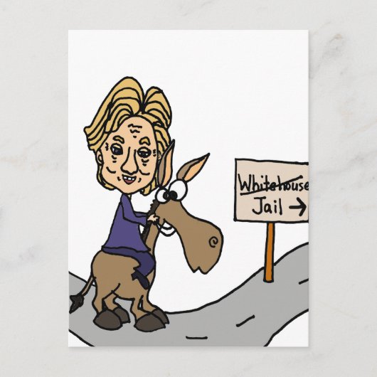 Funny Anti-Hillary Politieke Cartoon Briefkaart (Voorkant)