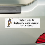 Funny Anti Hillary State Secrets Cartoon Bumpersticker (Op auto)