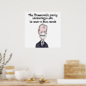 Funny anti Joe Biden die Masker Politics draagt Poster (Keuken)
