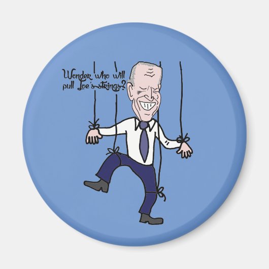 Funny Anti Joe Biden Puppet Politieke Cartoon Magneet (Voorkant)