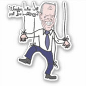 Funny Anti Joe Biden Puppet Politieke Cartoon Sticker (Voorkant)