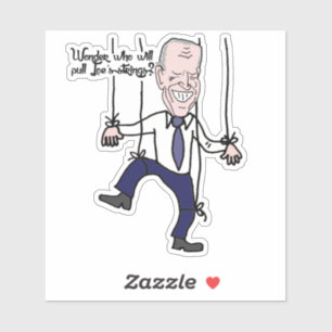 Funny Anti Joe Biden Puppet Politieke Cartoon Sticker