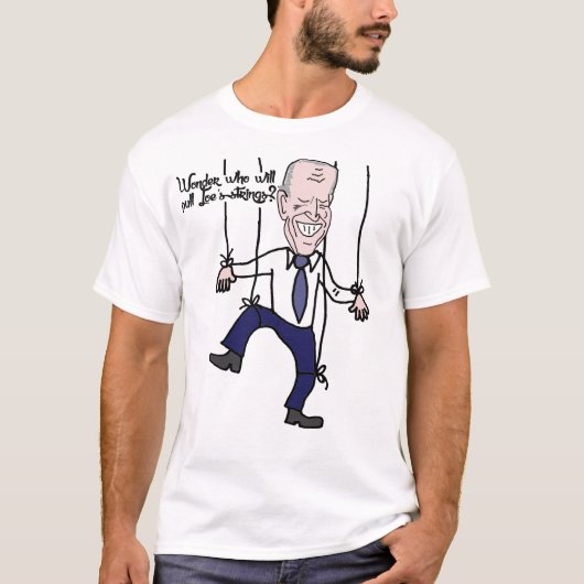 Funny Anti Joe Biden Puppet Politieke Cartoon T-shirt (Voorkant)