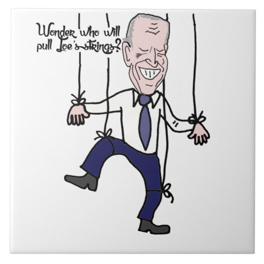 Funny Anti Joe Biden Puppet Politieke Cartoon Tegeltje (Voorkant)