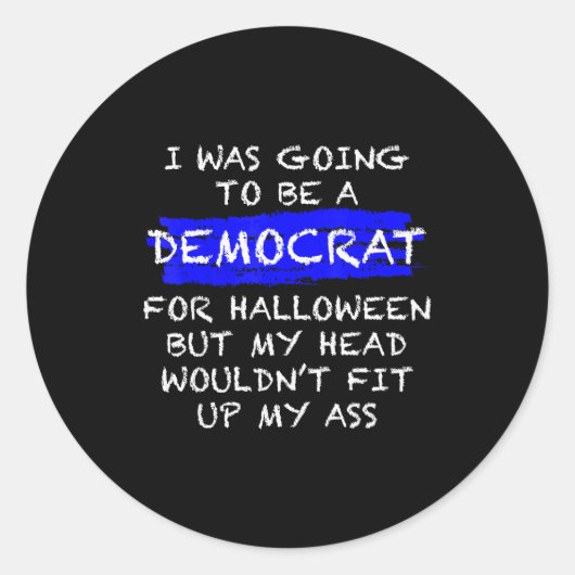 Funny Anti-liberal Adult Halloween Costume  Ronde Sticker (Voorkant)