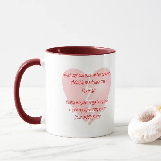 Funny Anti-Love Valentijnsdag Poem Coffee Mok (Met donut)
