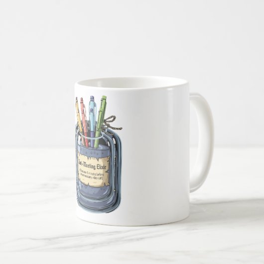 Funny "Anti-Meeting Elixir" Office Humor Gift Koffiemok (Voorkant rechts)
