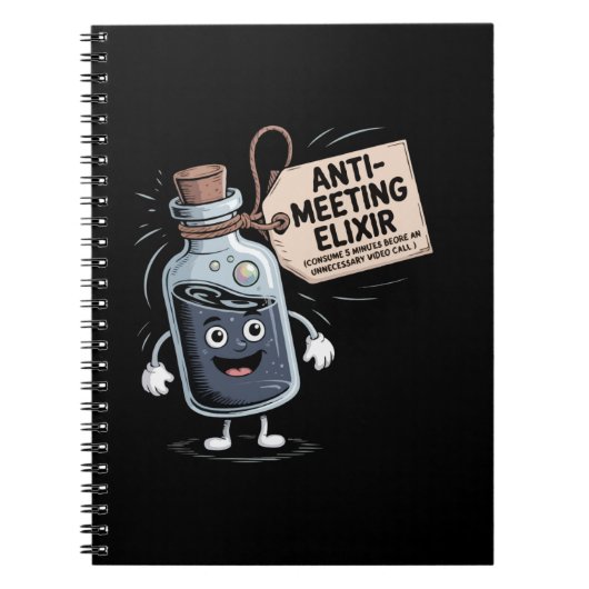 Funny Anti-Meeting Elixir | Retro Cartoon Office H Notitieboek (Voorkant)