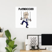 Funny Anti-Poetin en Rusland Putinocchio Pun Poster (Thuiskantoor)