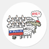 Funny Anti Poetin Ronde Sticker (Voorkant)