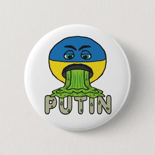 Funny Anti Potin Vomit Emoji Ronde Button 5,7 Cm (Voorkant)