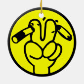 Funny Anti Roking ⚠ Thaise ⚠ Keramisch Ornament (Achterkant)