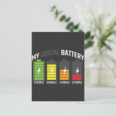 Funny Anti Social Introvert Low Social Battery Briefkaart (Staand voorkant)