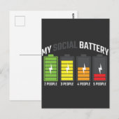 Funny Anti Social Introvert Low Social Battery Briefkaart (Voorkant / Achterkant)