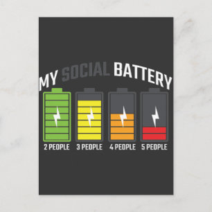 Funny Anti Social Introvert Low Social Battery Briefkaart
