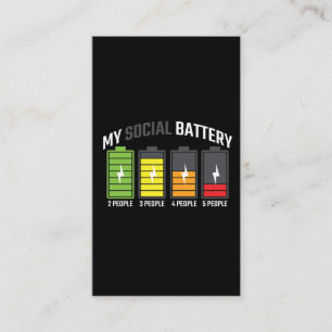 Funny Anti Social Introvert Low Social Battery Visitekaartje