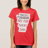 Funny Anti Taco Dinsdag Design T-shirt (Voorkant)