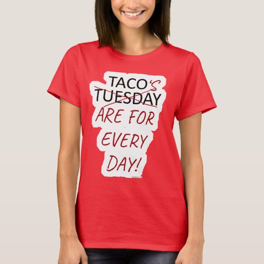 Funny Anti Taco Dinsdag Design T-shirt (Voorkant)