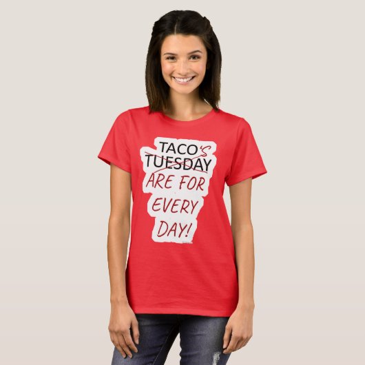 Funny Anti Taco Dinsdag Design T-shirt (Voorkant volledig)