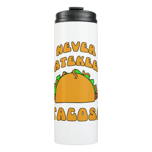 Funny Anti Taco Snob Cartoon Art Slogan Thermosbeker (Voorkant)