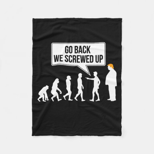 Funny Anti-trump Evolution Litical Humor  Fleece Deken (Voorkant)