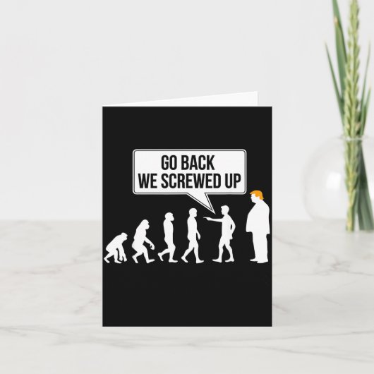 Funny Anti-trump Evolution Litical Humor  Kaart (Voorkant)