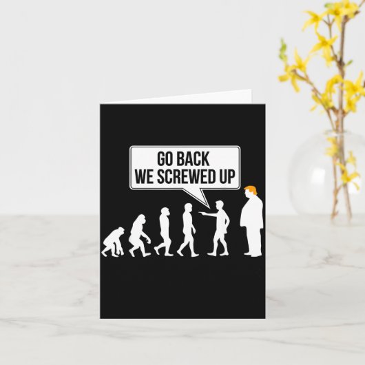 Funny Anti-trump Evolution Litical Humor Kaart (Gele Bloem)