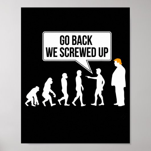 Funny Anti-trump Evolution Litical Humor  Poster (Voorkant)