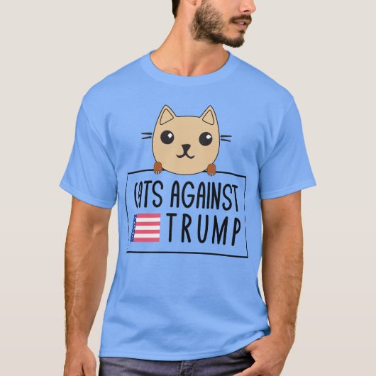 Funny Anti-Trump Katten tegen Trump T-shirt (Voorkant)