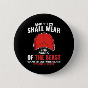 Funny Anti-Trump Mark of the Beast Red Pet Liberal Ronde Button 5,7 Cm