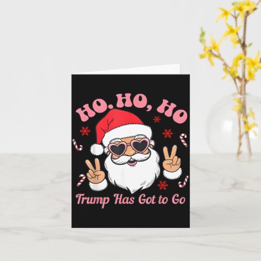 Funny Anti-trump Santa Christmas Litical Holiday T Kaart (Gele Bloem)