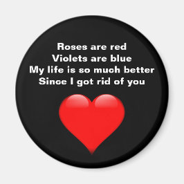 Funny Anti-Valentijnsdag Poem Red Heart Magneet