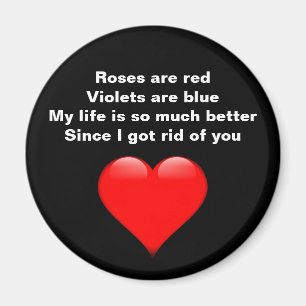 Funny Anti-Valentijnsdag Poem Red Heart Magneet