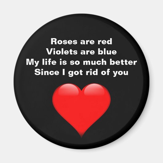 Funny Anti-Valentijnsdag Poem Red Heart Magneet (Voorkant)