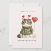 Funny Anti-Valentine Cat | I Tolerate You the Most Kaart (Voorkant)