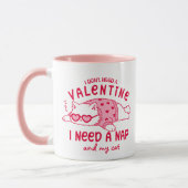 Funny Anti-Valentine Nap and My Cat Custom Coffee  Mok (Links)