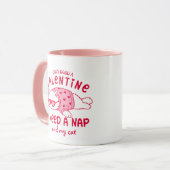 Funny Anti-Valentine Nap and My Cat Custom Coffee  Mok (Voorkant links)