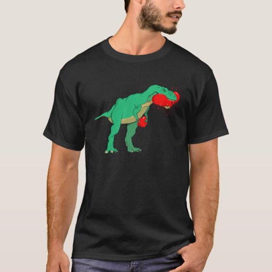 Funny Anti Valentines Day Tyrannosaurus Rex Eating T-shirt (Voorkant)