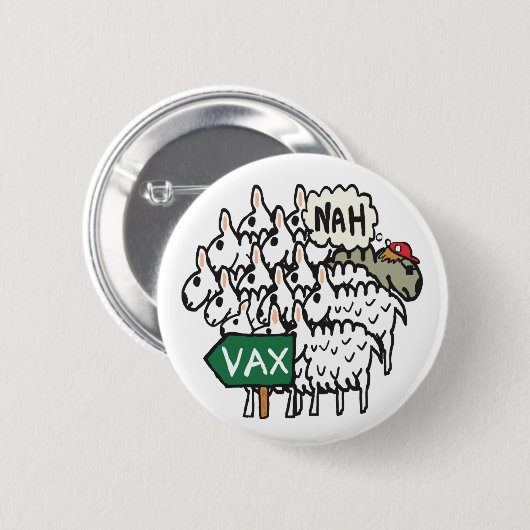 Funny Anti-Vax Sheep Ronde Button 5,7 Cm (Voorkant /achterkant)