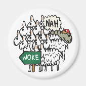 Funny Anti Woke Sheep Magneet (Voorkant)