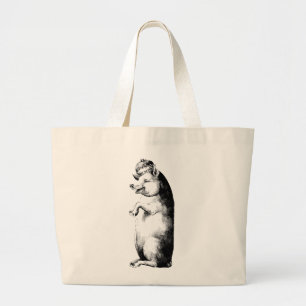 Funny Antiek Crowned Pig op Canvas tas