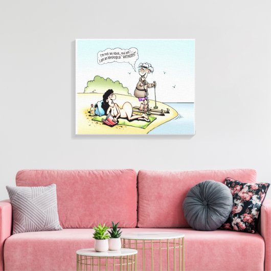 Funny "Antinudist" Canvas Print (Insitu (Woonkamer))