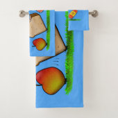 Funny ants cartoon bad handdoek (Insitu)