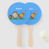 Funny ants cartoon handwaaier (Voorkant en achterkant)